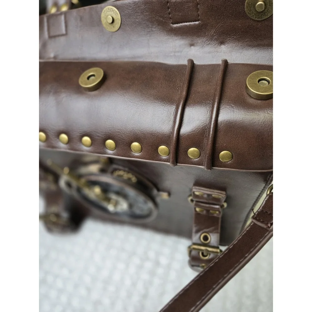 Steampunk Handbag Top‎ PU Leather Punk Industrial Retro Shoulder Bags